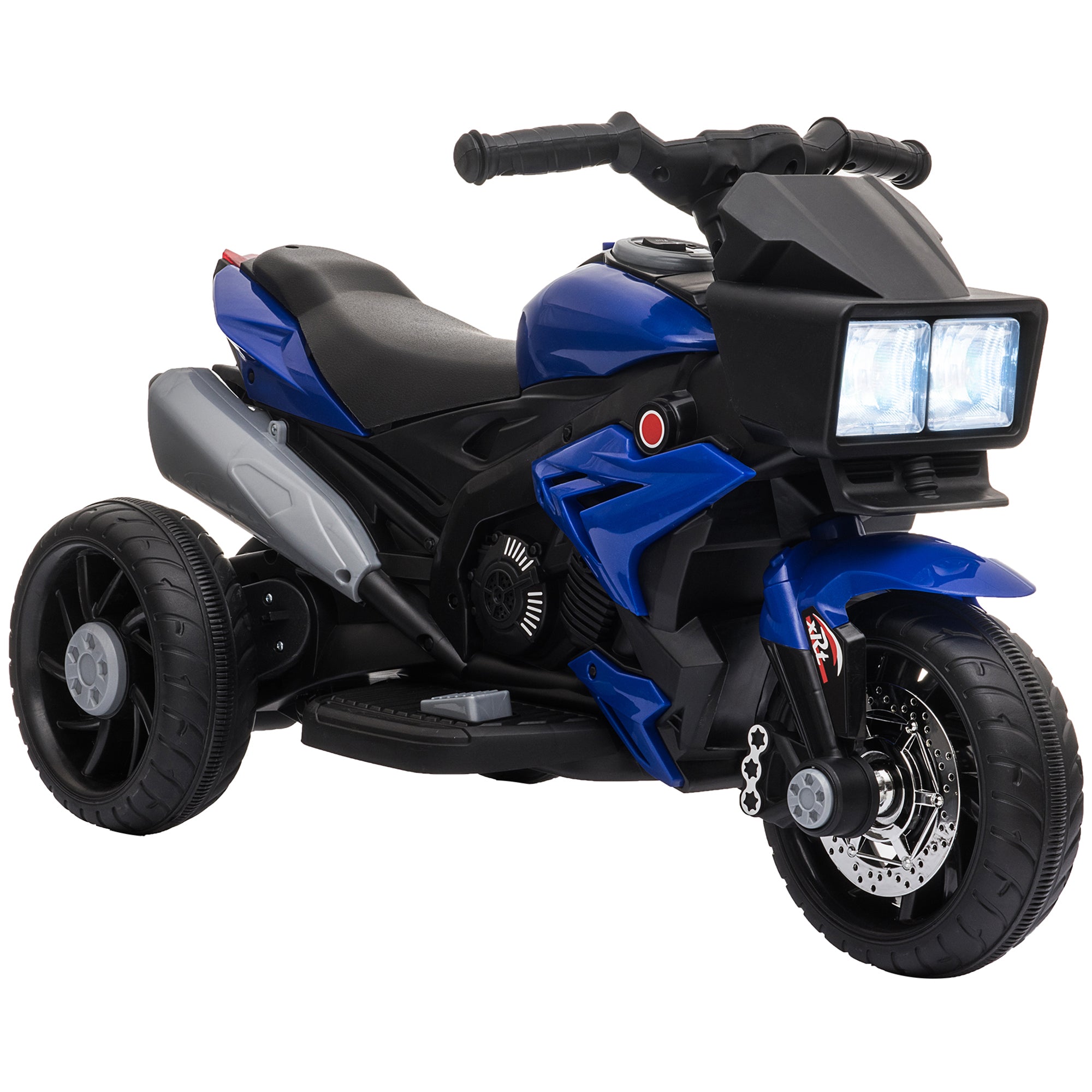 Aosom Kids Electric Pedal Motorcycle Ride-On Toy 6V Battery Powered w/ Music Horn Headlights Motorbike for Girls Boy Blue
