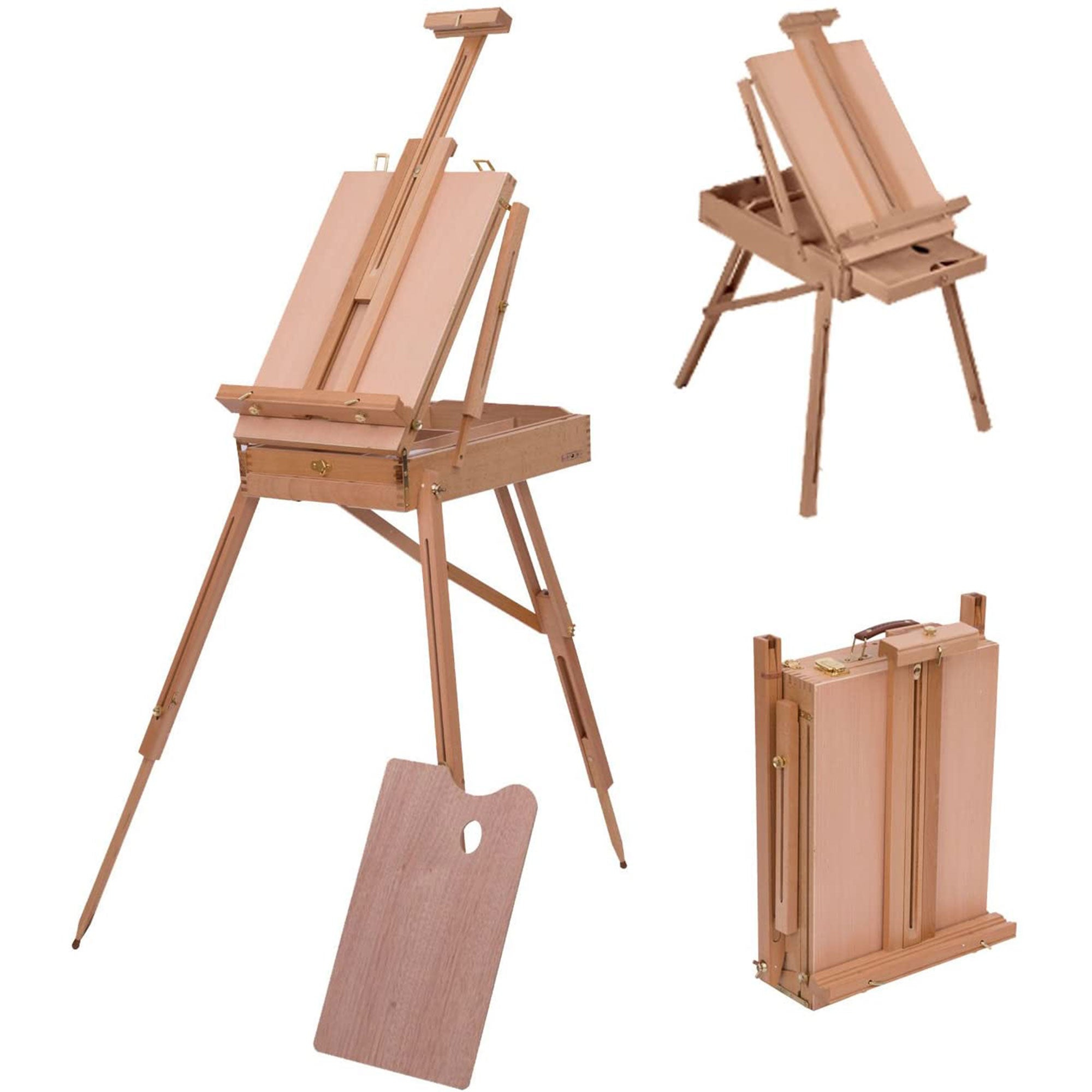 Folding Wood French Artists Easel Set Portable Art Painters Tripod Sketch Craft