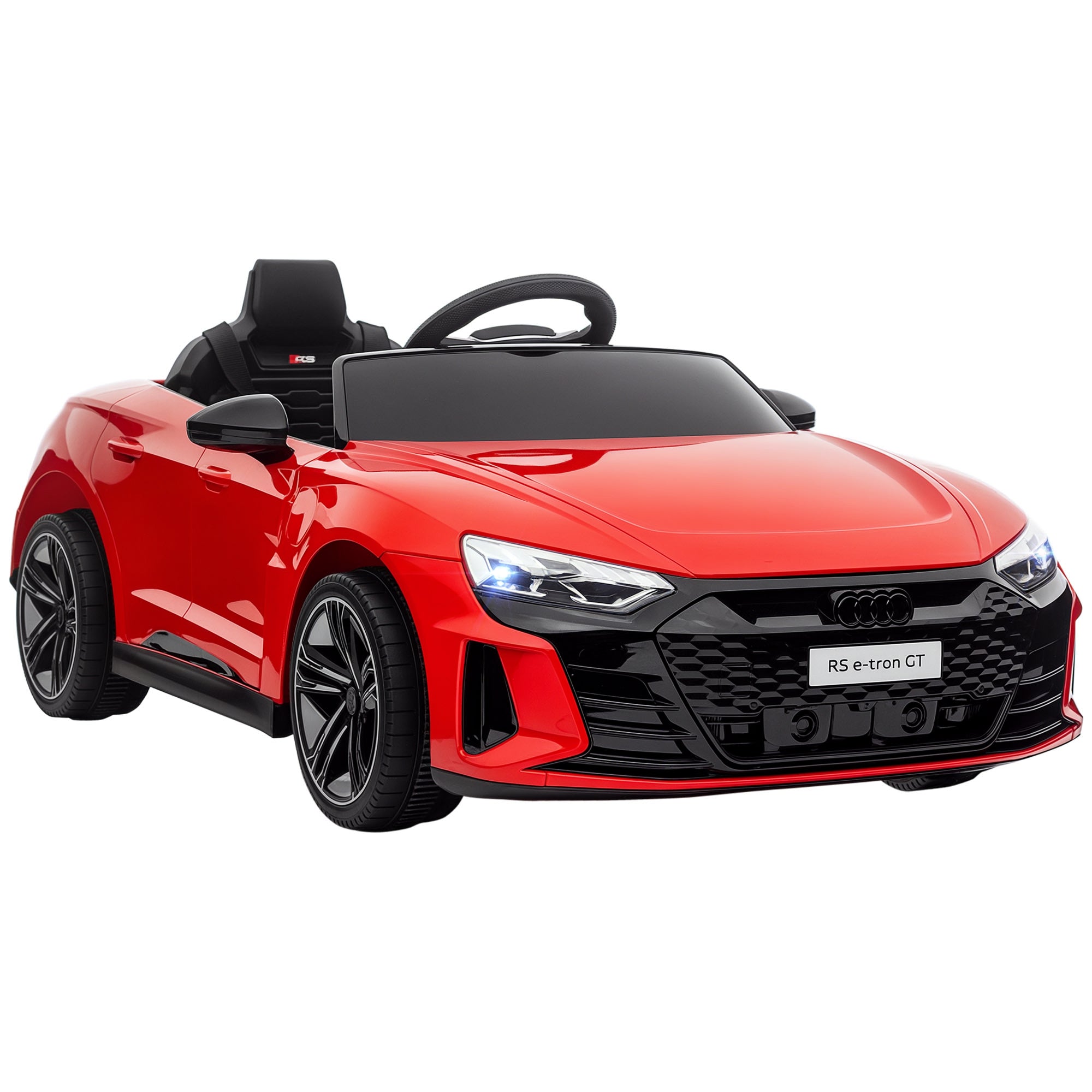 Aosom Ride-On Toy On Car with Remote Control, 12V 3.1 MPH Electric Ride for Kids w/ Suspension System, Horn Honking, Red