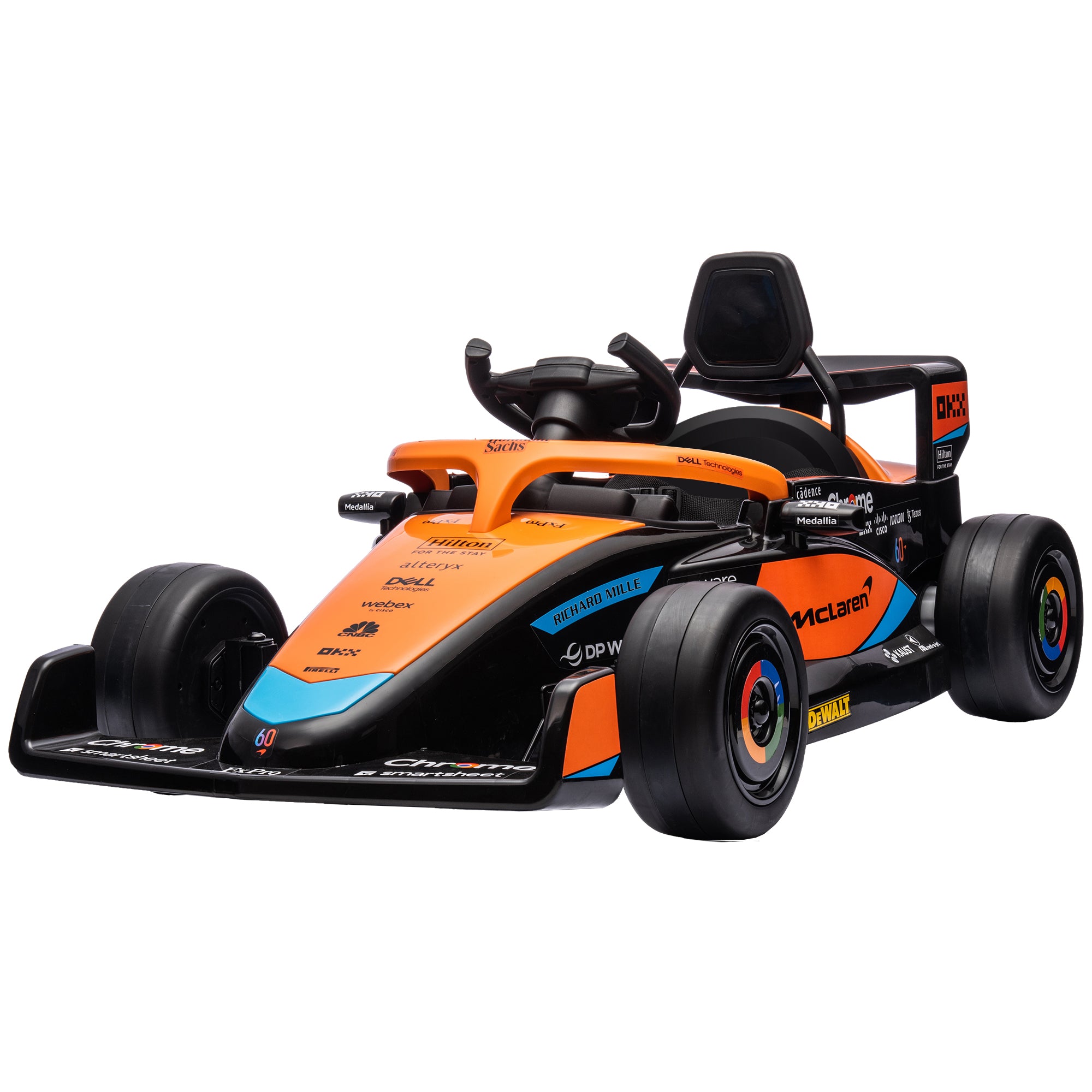 Qaba 12V Electric Car for Kids with Suspension, Music, MP3, Remote Control for 3-5 Years, Orange