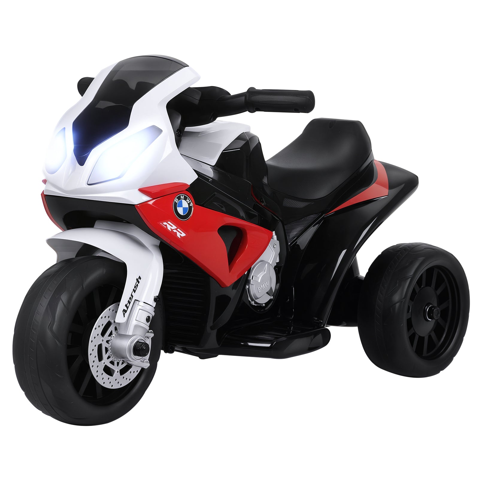 Aosom Kids Motorcycle, 6V Battery Powered Toddler Motorcycle with Headlight, Music, 3 Wheels Electric Motorcycle for Kids, Licensed BMW, Gift for Boys & Girls -Red