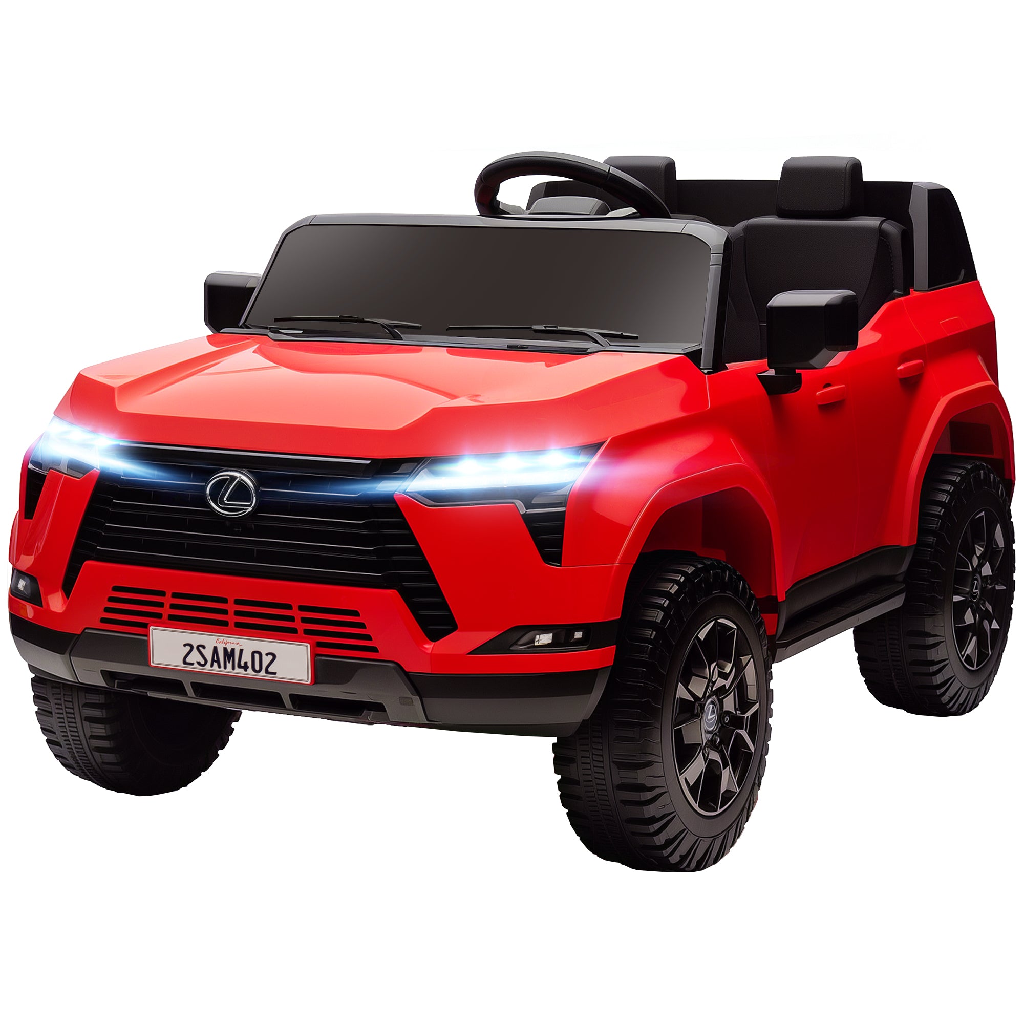 Qaba 12V Ride On Car, Licensed Lexus GX550, 2-Seater Kids Electric Vehicle with Remote Control and Suspension System, Red