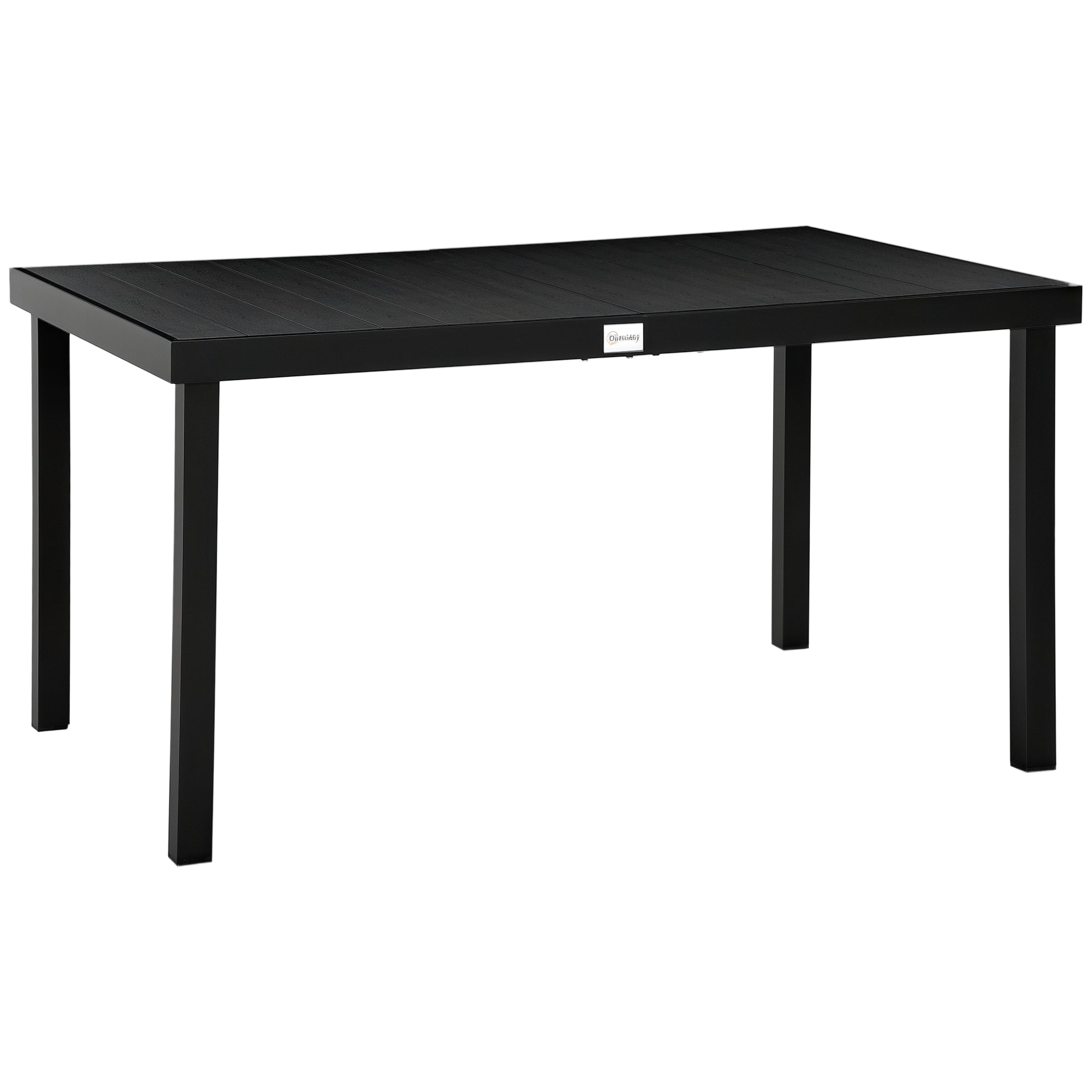 Aluminum Outdoor Dining Table for 6, Patio Rectangular Table, 55" L x 35.5" W x 29.25" H, Black