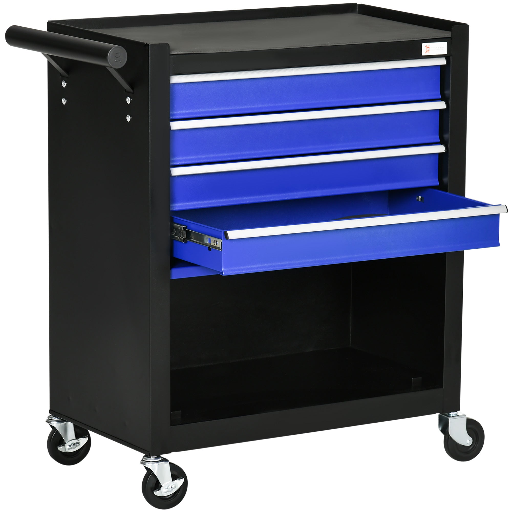 4-Drawer Tool Chest with 4 Wheels, Rolling Tool Box and Storage Cabinet, Portable Tool Organizer for Garage, Blue