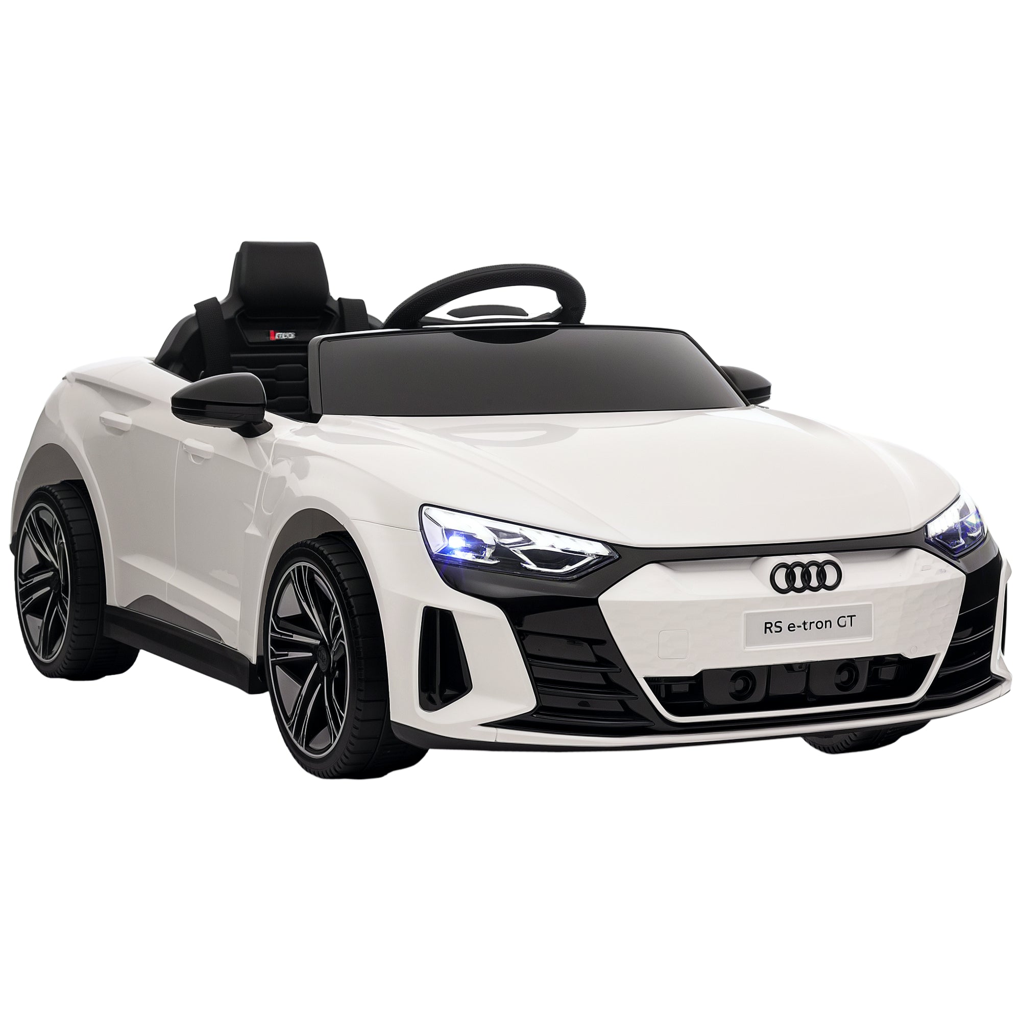 Aosom Ride-On Toy On Car with Remote Control, 12V 3.1 MPH Electric Ride for Kids w/ Suspension System, Horn Honking, White