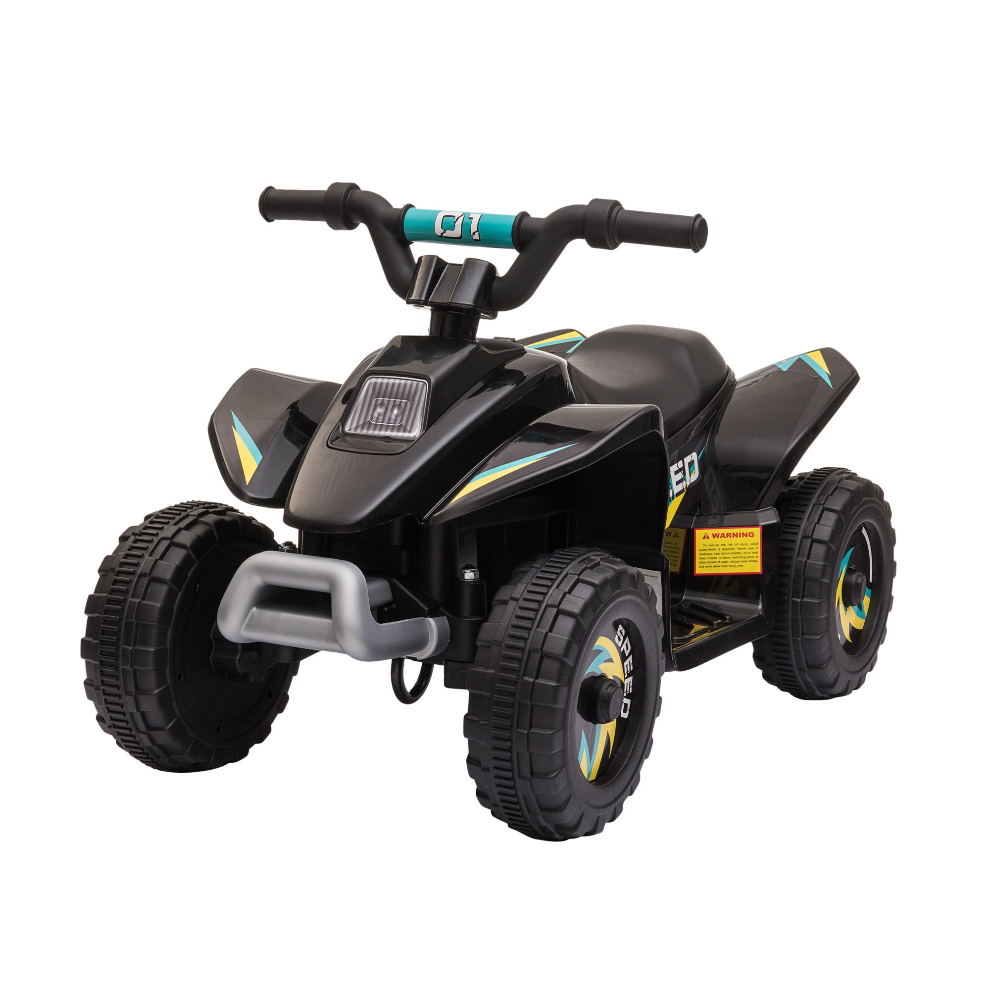 Aosom Kids Ride on ATV, 6V Battery Powered Quad Car with Forward, Reverse Switch, for Boys Girls 18-36 Months, Black