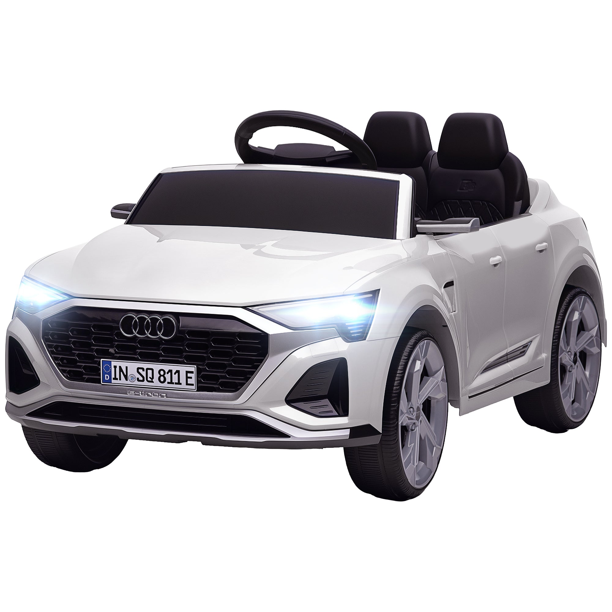 Qaba 12V Battery Powered Kids Electric Car, Audi Q8 etron Sportback Licensed Ride on Car w/ Remote Control, White