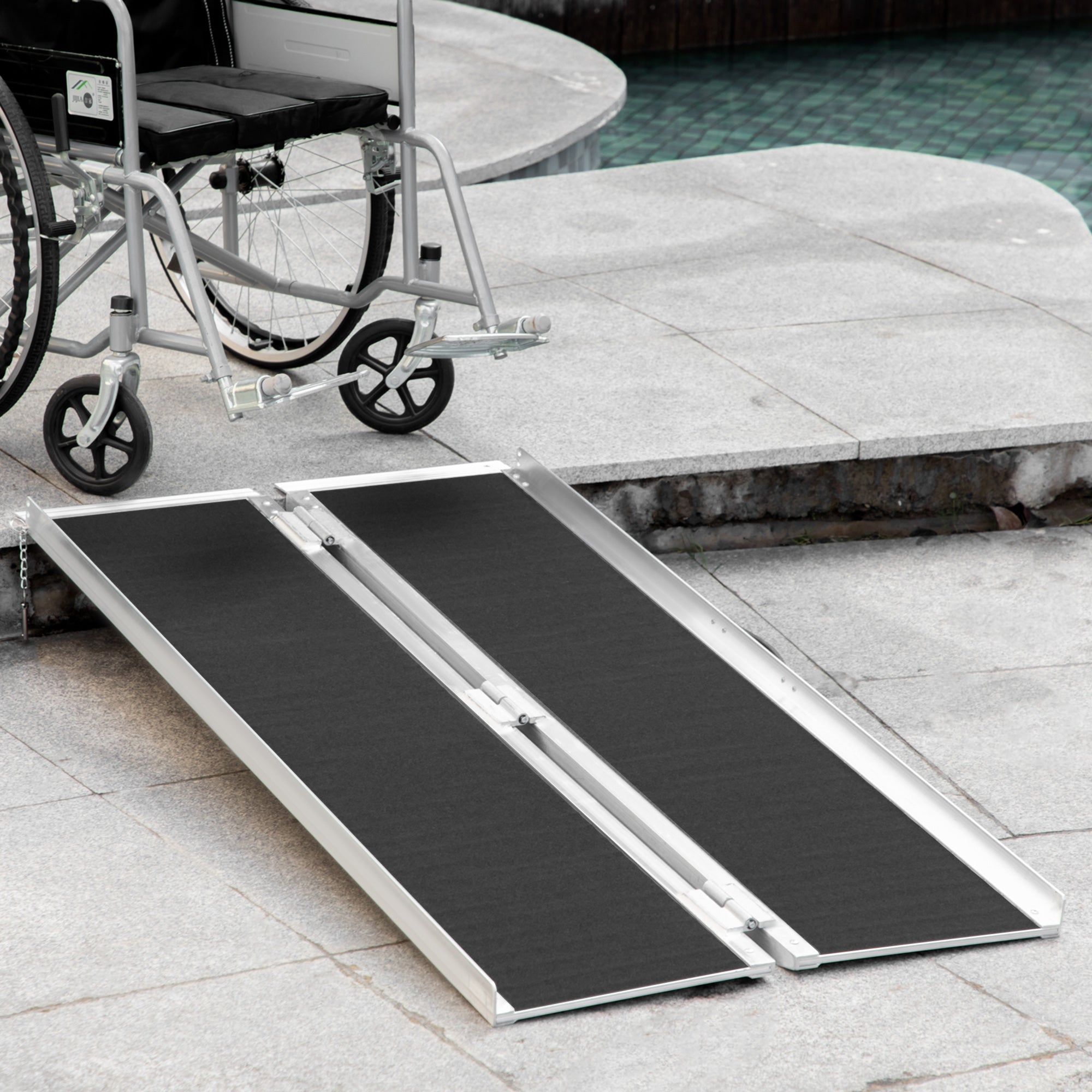 Foldable Portable Wheelchair Ramp Easy Access Carrier Ramp (5ft)