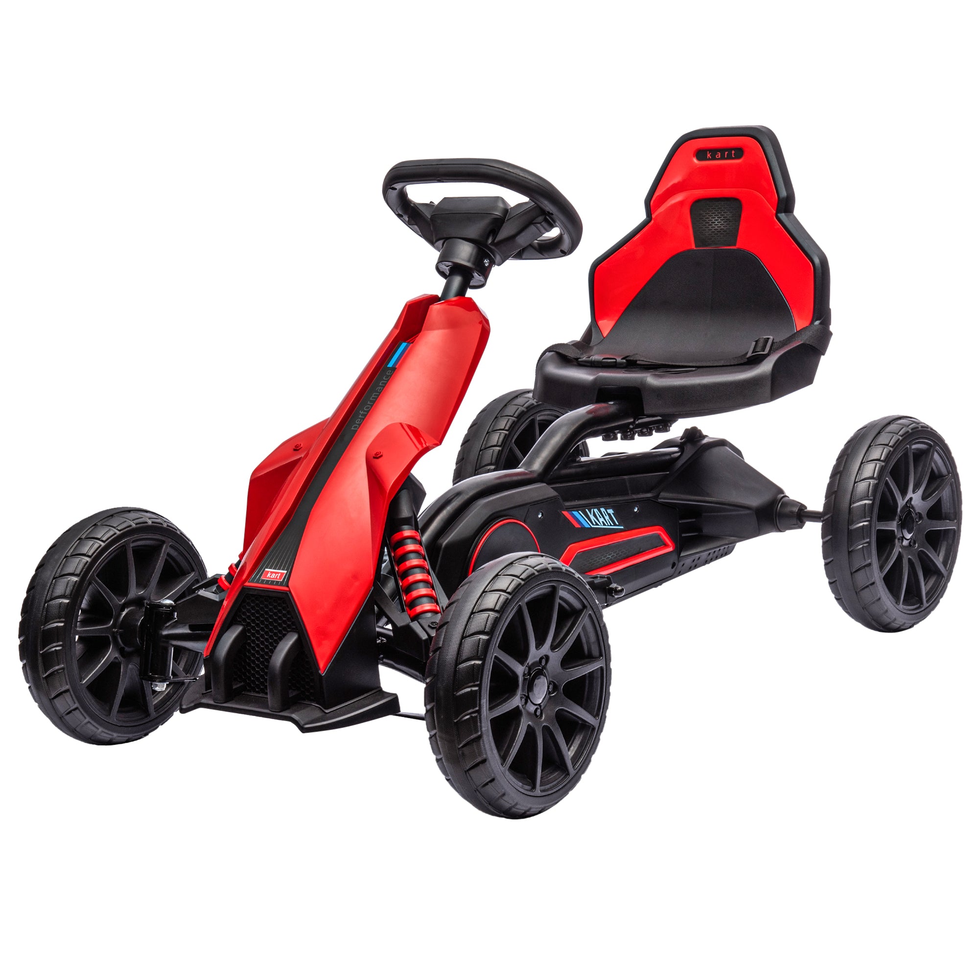Aosom 12V 7AH Electric Go Kart, Outdoor Racer Car for Kids, with Forward Backward, Adjustable Speed, Ages 3-8 Years Old, Red