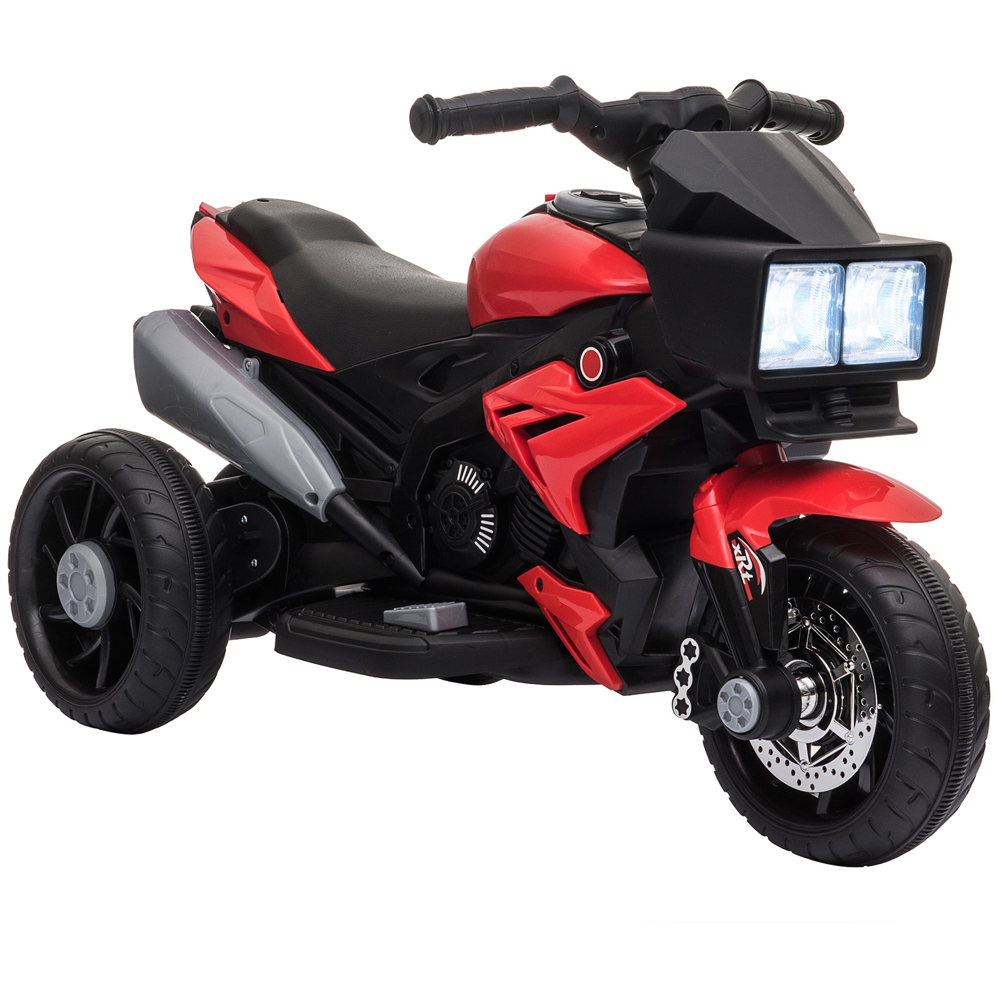 Aosom Kids Electric Pedal Motorcycle Ride-On Toy 6V Battery Powered w/ Music Horn Headlights Motorbike for Girls Boy Red