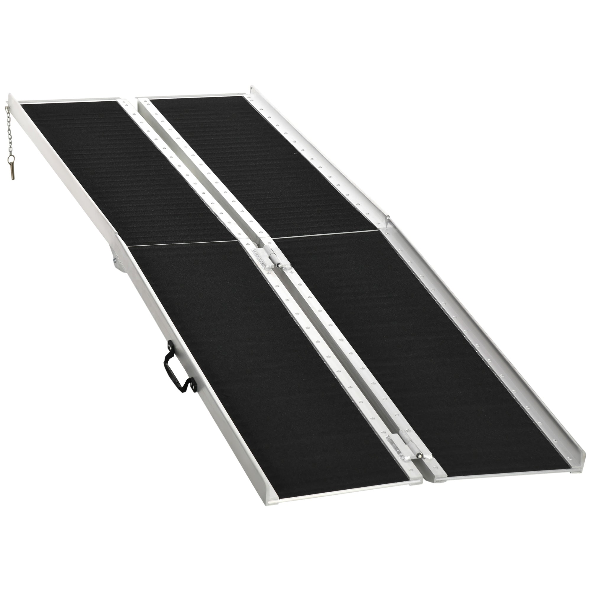 8ft Wheelchair Ramp, Non-Slip Aluminum Folding Handicap Ramp, Suitable for Door Thresholds, Home Steps, Cars, Scooters, Carts, and Stairs