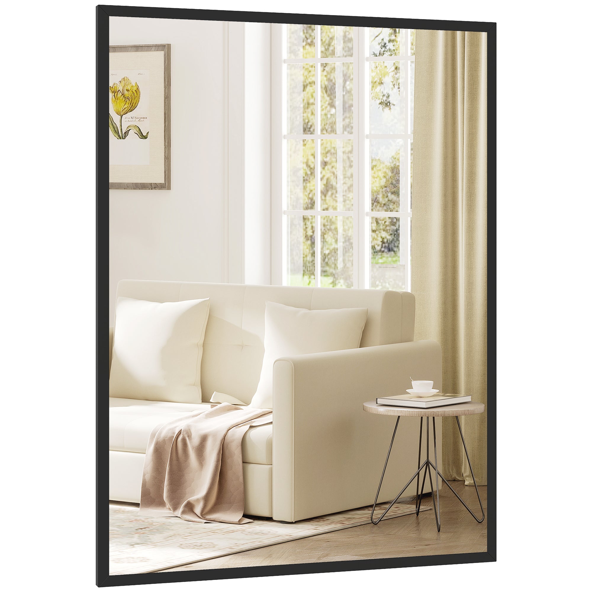 30" x 40" Bathroom Mirror for Wall, Rectangular Mirror for Living Room, Bedroom, Entryway, Black
